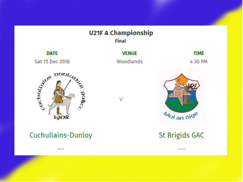 U21s In COUNTY FINAL This Saturday @ Woodlands